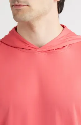 johnnie-O johnnie-O Talon PREP-FORMANCE Long Sleeve Hooded T-Shirt in Lobster — Men Spring coral Tops