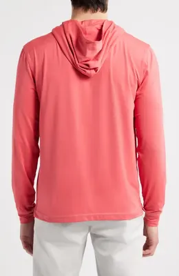 johnnie-O johnnie-O Talon PREP-FORMANCE Long Sleeve Hooded T-Shirt in Lobster — Men Spring coral Tops