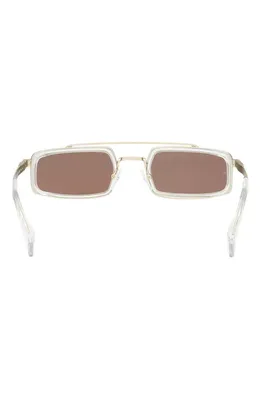 rag & bone rag & bone 52mm Navigator Sunglasses in Gold /Crystal Clear /Brown in Gold/Crystal Clear/Brown — Unisex Spring tan Accessories