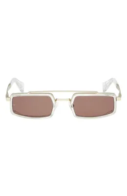 rag & bone rag & bone 52mm Navigator Sunglasses in Gold /Crystal Clear /Brown in Gold/Crystal Clear/Brown — Unisex Spring tan Accessories