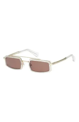 rag & bone rag & bone 52mm Navigator Sunglasses in Gold /Crystal Clear /Brown in Gold/Crystal Clear/Brown — Unisex Spring tan Accessories