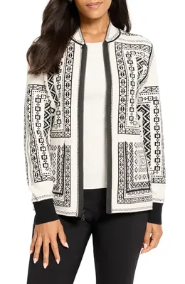 NIC+ZOE NIC+ZOE Nordic Nights Reversible Knit Jacket in Black Multi — Women Winter black Outerwear