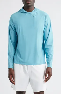 johnnie-O johnnie-O Maxwell Hooded Long Sleeve T-Shirt in Haze — Men Summer silver Tops