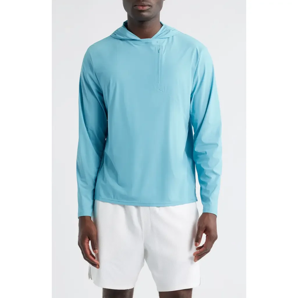 johnnie-O johnnie-O Maxwell Hooded Long Sleeve T-Shirt in Haze — Men Summer silver Tops