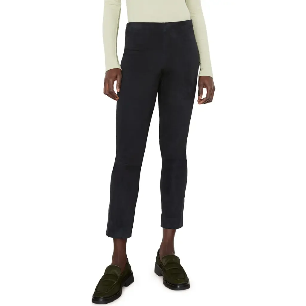 Vince Vince Stretch Suede Split Hem Crop Pants in Coastal Blue — Women Summer teal Pants