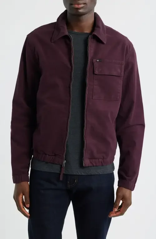 AG AG Philip Zip Stretch Cotton Jacket in Mulberry — Men Autumn purple Outerwear
