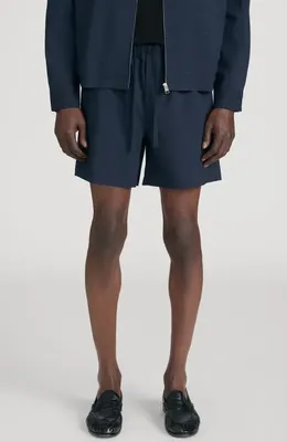 FRAME FRAME Seersucker Drawstring Shorts in Navy — Men Winter navy Shorts