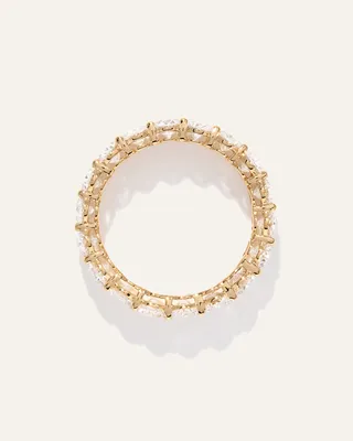 Quince Quince Women's Lab Grown Diamond Oval Eternity Band Rings in Yellow Gold — Women Spring yellow Accessories