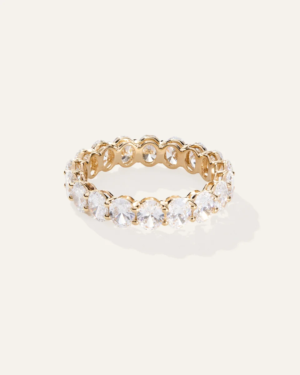 Quince Quince Women's Lab Grown Diamond Oval Eternity Band Rings in Yellow Gold — Women Spring yellow Accessories