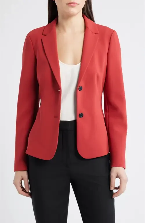 Theory Theory Admiral Crepe Blazer in Claret — Women Autumn burgundy Blazers