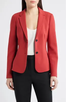 Theory Theory Admiral Crepe Blazer in Claret — Women Autumn burgundy Blazers