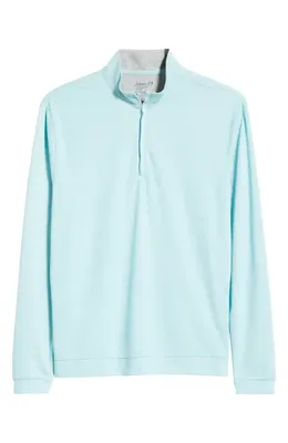 johnnie-O johnnie-O Pircio Performance Quarter Zip Pullover in Tropical — Men Summer white Tops