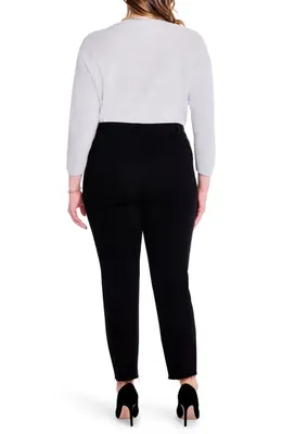 NIC+ZOE NIC+ZOE Raw Hem Ankle Straight Leg Jeans in Black Denim — Women Winter black Pants