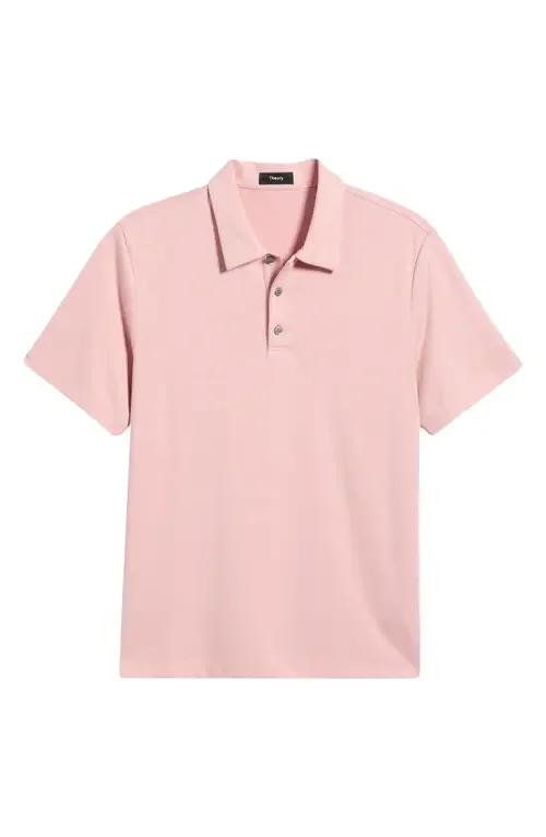 Theory Theory Bron in Anemone Milano Polo in Chalk Pink - Vin — Men Spring pink Tops