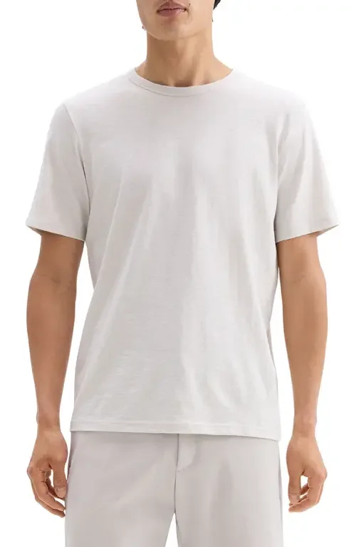 Theory Theory Essential in Cosmos Slub Cotton Tee in Fog — Men Summer silver Tops