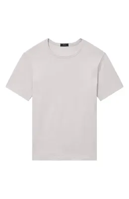 Theory Theory Essential in Cosmos Slub Cotton Tee in Fog — Men Summer silver Tops