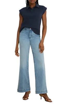 NIC+ZOE NIC+ZOE Coastal Crinkle Cotton Blend Top in Dark Indigo — Women Summer navy Tops