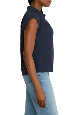 NIC+ZOE NIC+ZOE Coastal Crinkle Cotton Blend Top in Dark Indigo — Women Summer navy Tops