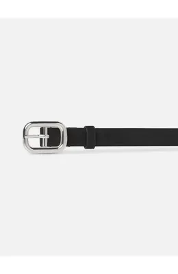 FRAME FRAME The Rounded Buckle Suede Belt in Black — Women Winter black Accessories