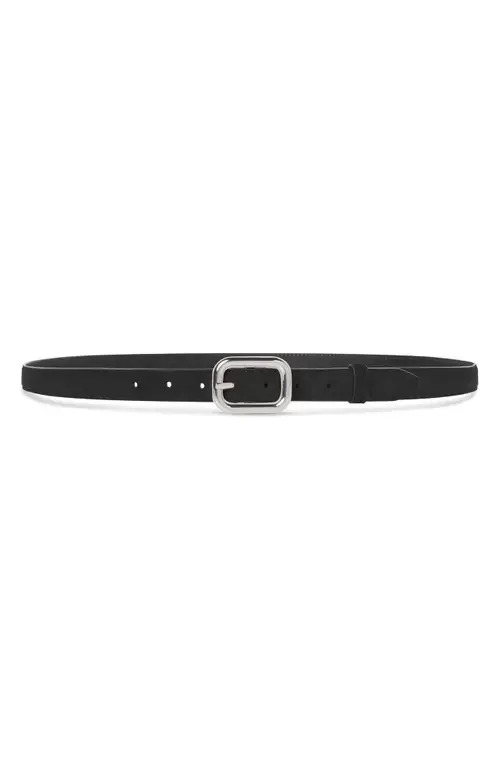 FRAME FRAME The Rounded Buckle Suede Belt in Black — Women Winter black Accessories