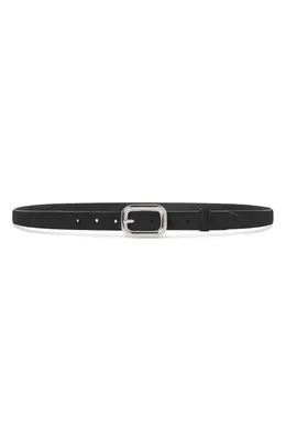 FRAME FRAME The Rounded Buckle Suede Belt in Black — Women Winter black Accessories