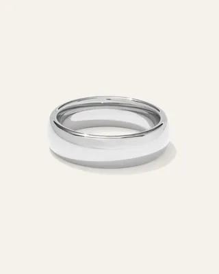 Quince Quince | Men's Tungsten Carbide Rounded Band Rings in Platinum Plated — Men Summer white Jewelry