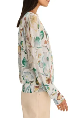 NIC+ZOE NIC+ZOE Pressed Flowers Metallic Sweater in Neutral Multi — Women Spring ivory Tops