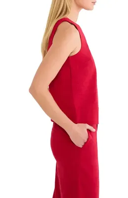 NIC+ZOE NIC+ZOE Linen Blend Tank in Red — Women Autumn red Tops