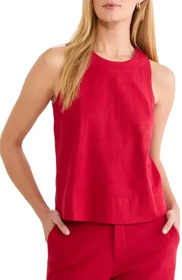 NIC+ZOE NIC+ZOE Linen Blend Tank in Red — Women Autumn red Tops