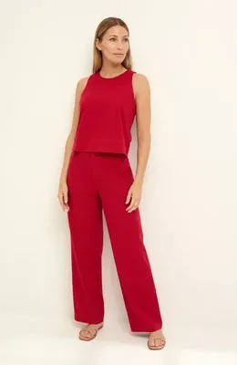 NIC+ZOE NIC+ZOE Linen Blend Tank in Red — Women Autumn red Tops