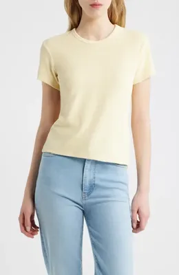 FRAME FRAME The Terry Baby Tee in Lemon — Women Spring ivory Tops