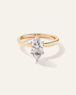 Quince Quince | Women's Lab Grown Diamond Marquise Comfort Fit Engagement Ring 1.5ct in Yellow Gold — Women Autumn gold Accessories