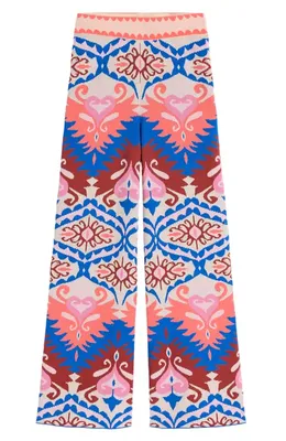 Boden Boden Jacquard Knit Cotton Trousers in Multi Aztec — Women Spring coral Pants
