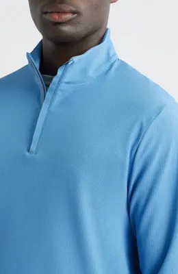johnnie-O johnnie-O Hoppin Rib Quarter Zip in Tide — Men Summer blue Tops