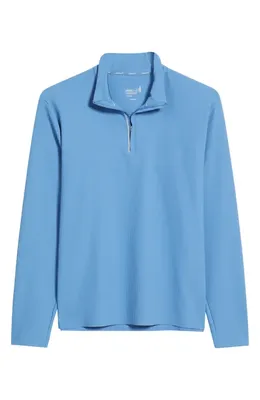 johnnie-O johnnie-O Hoppin Rib Quarter Zip in Tide — Men Summer blue Tops