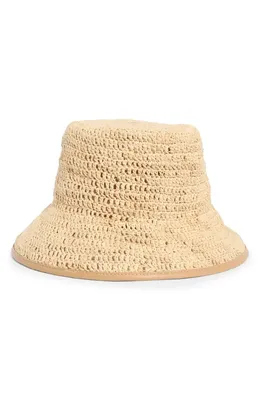 Vince Vince Woven Raffia Bucket Hat in Natural — Women Autumn tan Hats & Headwear