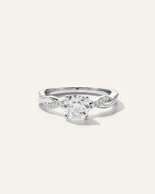 Quince Quince Women's Lab Grown Diamond Round Twisted Engagement Ring 1ct in Platinum — Women Summer white Accessories
