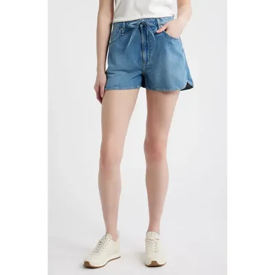 rag & bone rag & bone Featherweight Nolan Drawstring Denim Shorts in Medford — Women Summer blue Shorts