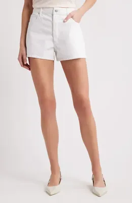 FRAME FRAME The Hang High Waist Denim Shorts in White — Women Winter white Shorts