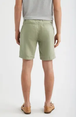 AG AG Wanderer Linen & Cotton Chino Shorts in Spruce Green — Men Autumn khaki Shorts