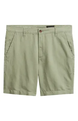 AG AG Wanderer Linen & Cotton Chino Shorts in Spruce Green — Men Autumn khaki Shorts