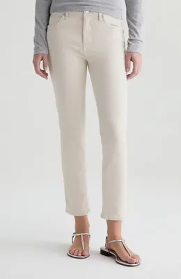 AG AG Mari Mid Rise Slim Straight Leg Crop Jeans in Pumice — Women Autumn white Pants