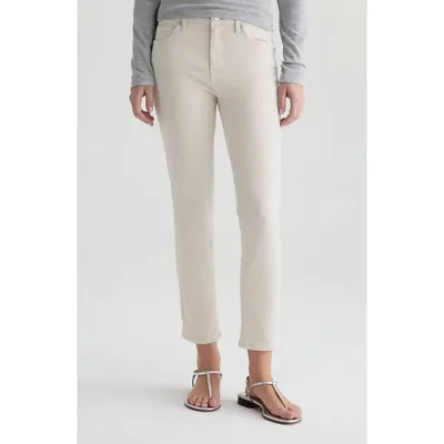 AG AG Mari Mid Rise Slim Straight Leg Crop Jeans in Pumice — Women Autumn white Pants
