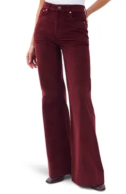 rag & bone rag & bone Skylar High Waist Corduroy Flare Pants in Brgdy — Women Autumn burgundy Pants