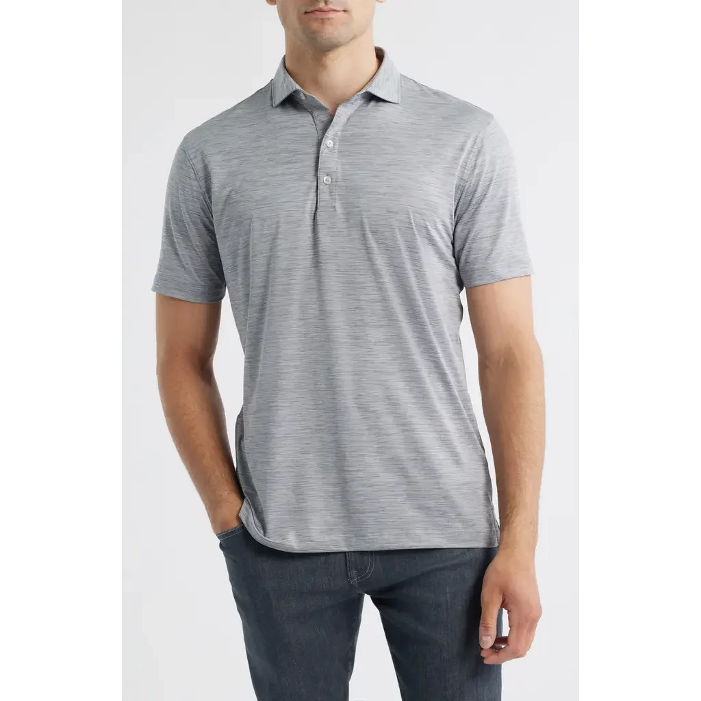 johnnie-O johnnie-O Huron PREP-FORMANCE Polo in Thunder — Men Summer grey Tops