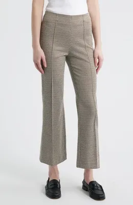 rag & bone rag & bone Irina Ponte Kick Flare Pants in Brown Grid — Women Autumn grey Pants