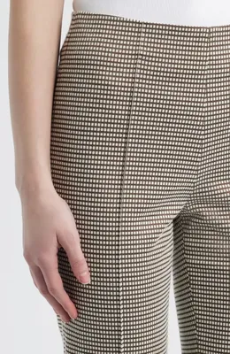 rag & bone rag & bone Irina Ponte Kick Flare Pants in Brown Grid — Women Autumn grey Pants