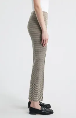 rag & bone rag & bone Irina Ponte Kick Flare Pants in Brown Grid — Women Autumn grey Pants
