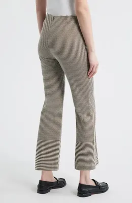 rag & bone rag & bone Irina Ponte Kick Flare Pants in Brown Grid — Women Autumn grey Pants