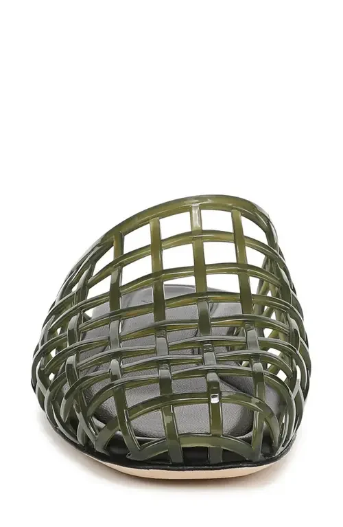 Vince Vince Barcelona Jelly Cage Mule in Chive — Women Autumn green Shoes